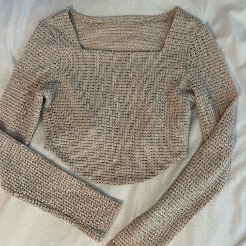Waffle knit sweater